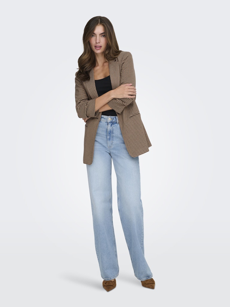 Onllettie Life 3/4 Check Blazer Tlr - Bruin Dessin