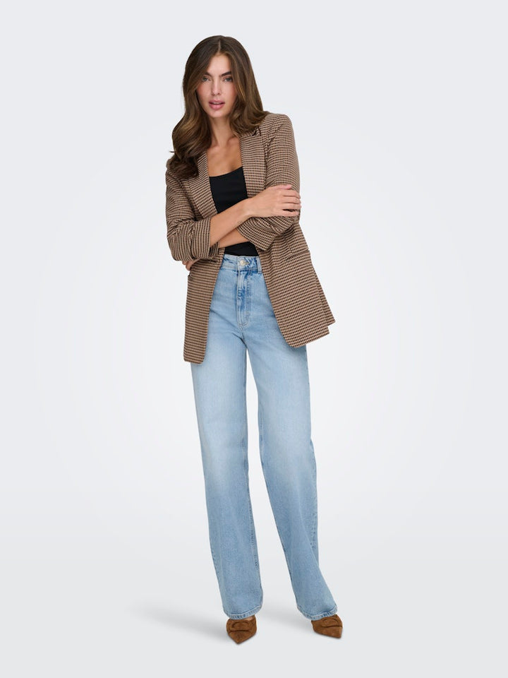 Onllettie Life 3/4 Check Blazer Tlr - Bruin Dessin