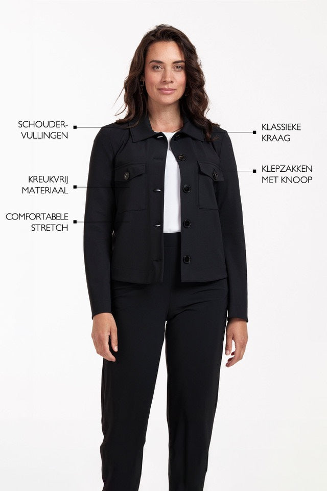 Claire Bonded Jacket - Zwart