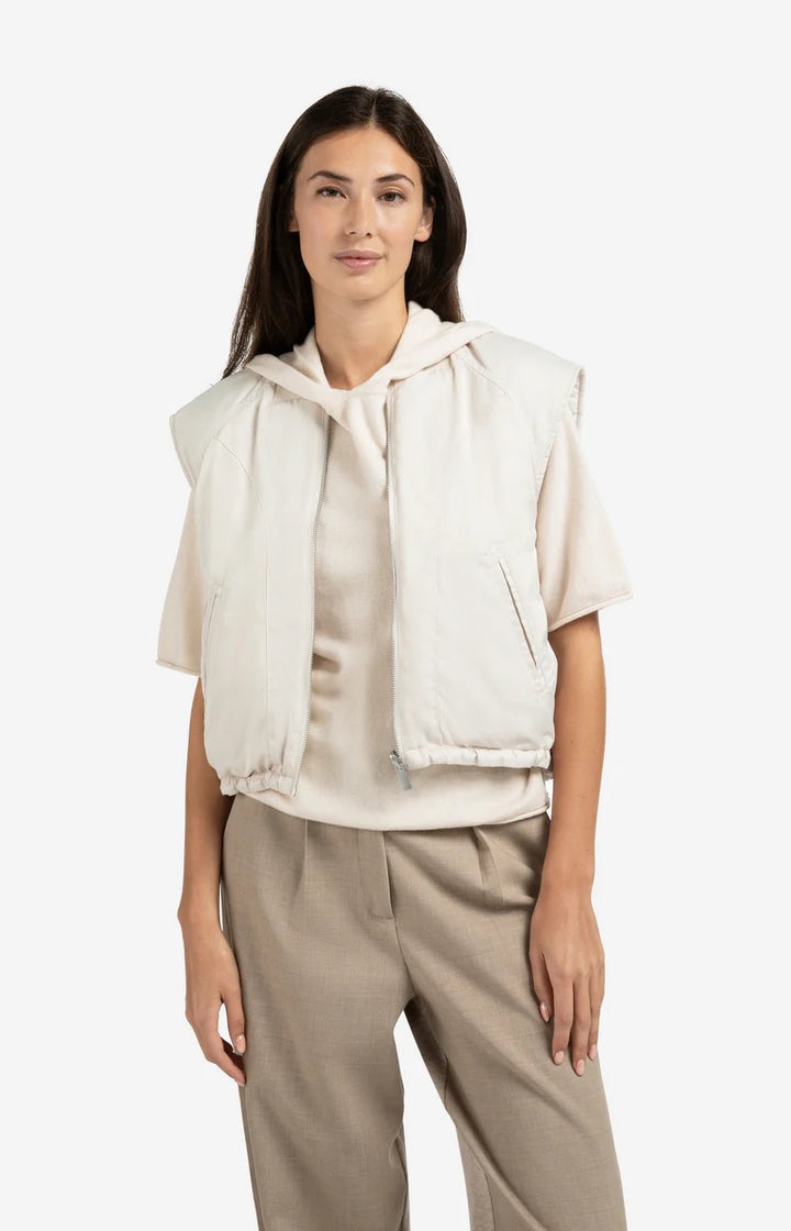Nylon Reversible Bodywarmer - Beige