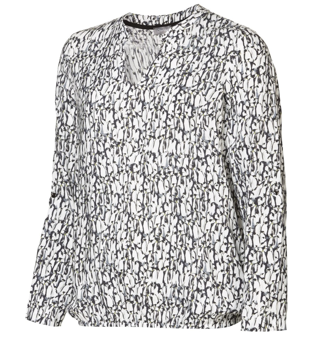 Vila Volettis top l/m dames ecru dessin