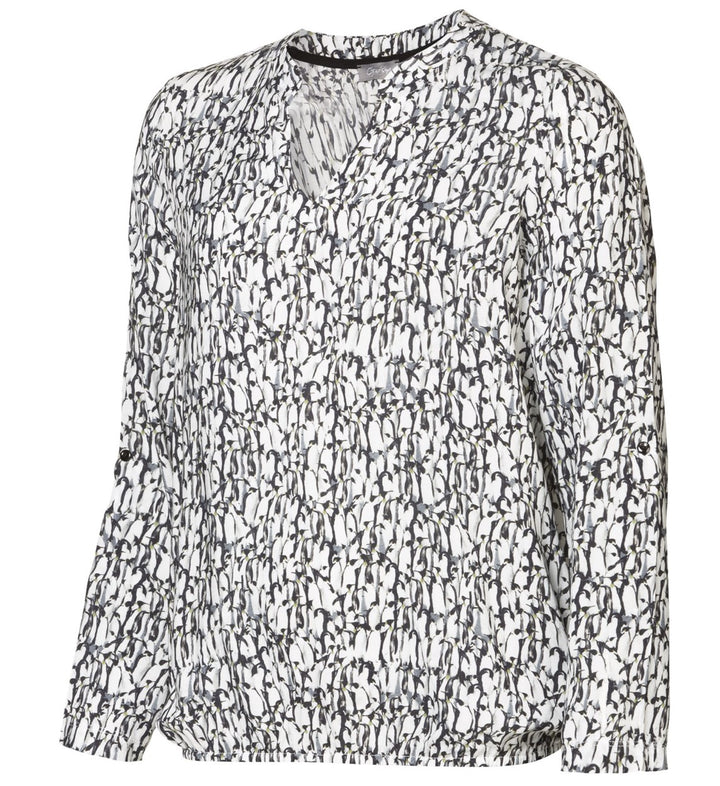 Vila Volettis top l/m dames ecru dessin
