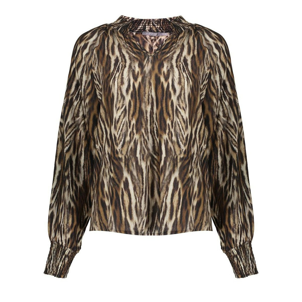 Geisha 53646-20 top l/m dames bruin dessin