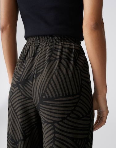 Opus Marou botanical lange broek dames – zwart dessin