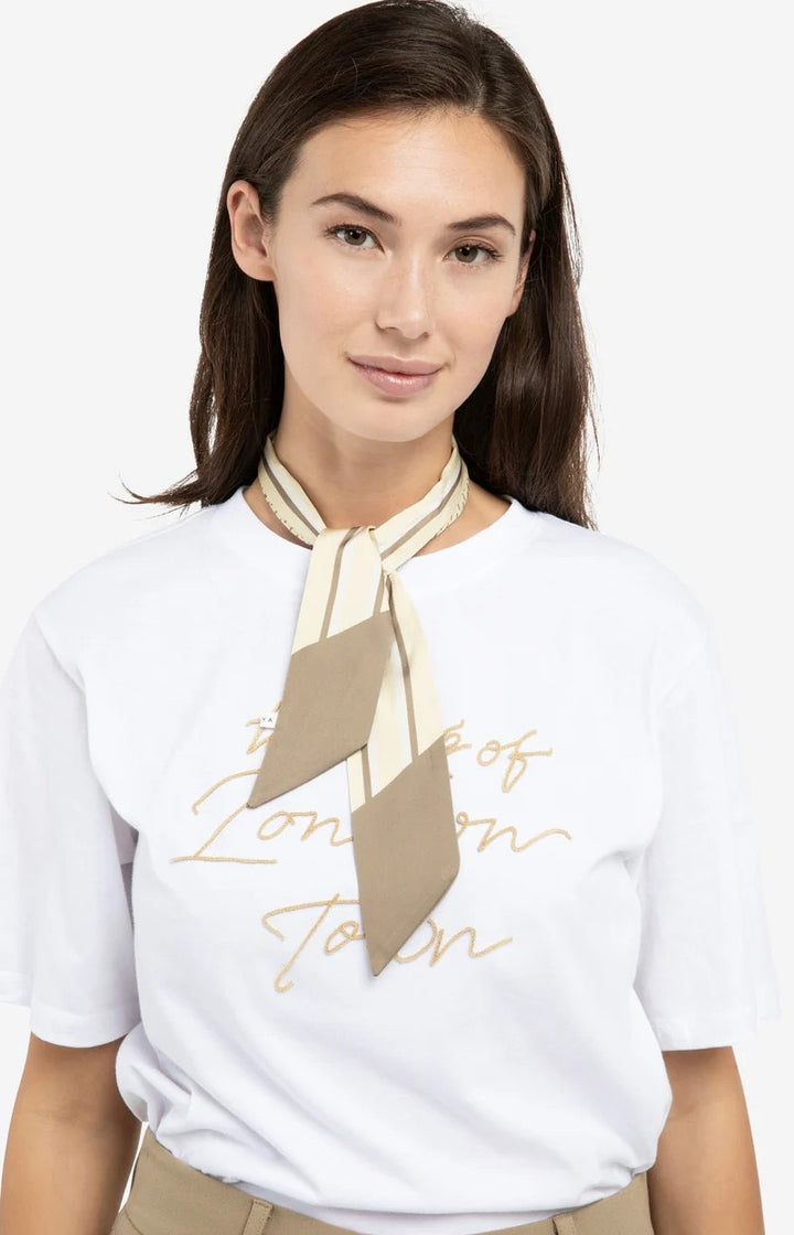 Smalle Sjaal London Town - Geel Dessin