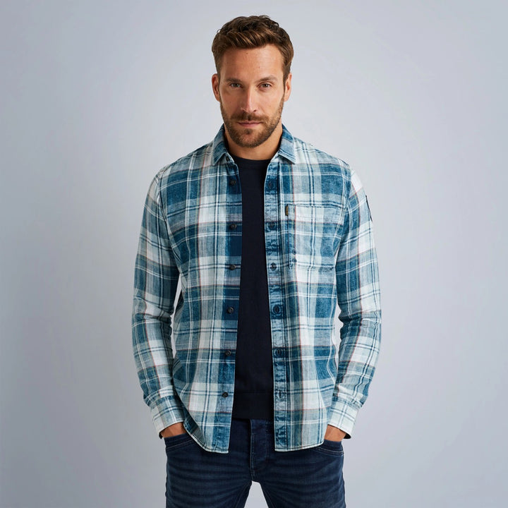 PME-Legend PSI2311240 overhemd l/m heren blauw dessin
