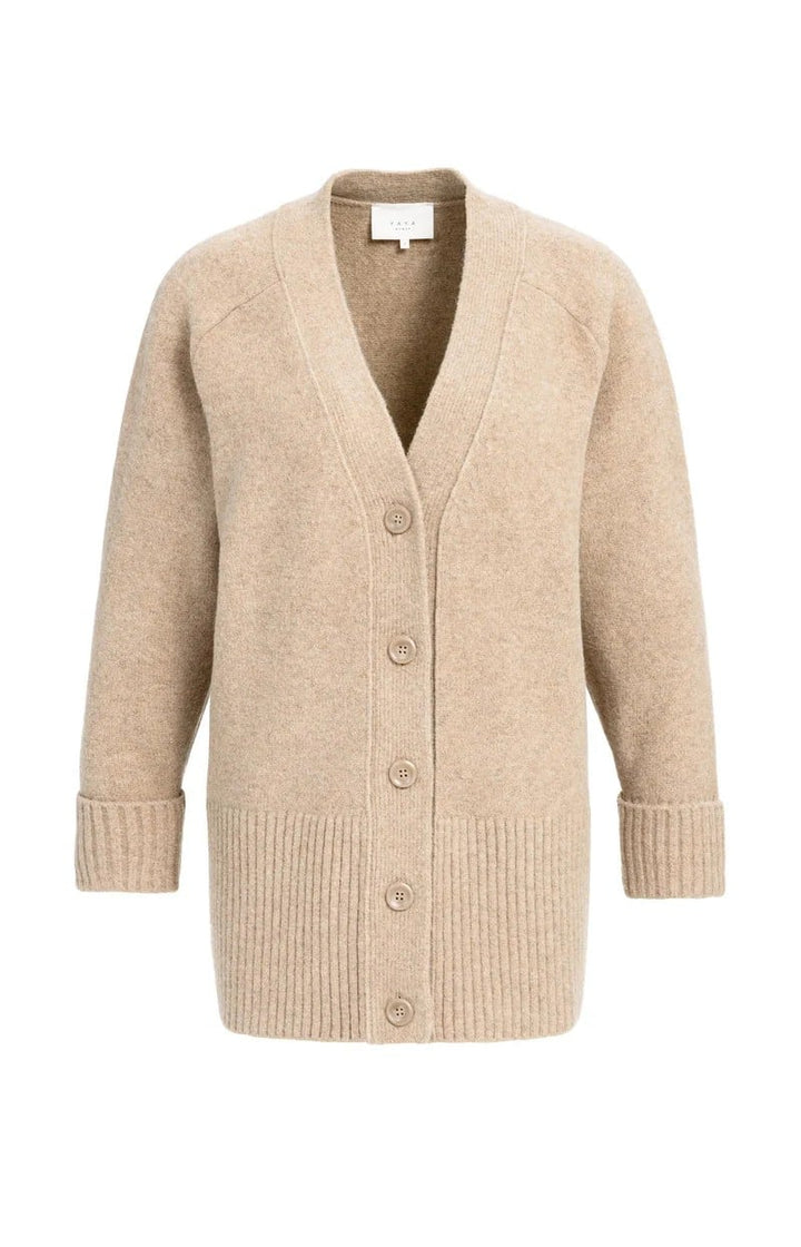 YAYA Women 01-010178-610 vest gebreid dames beige