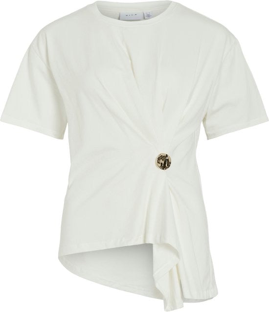 Vila Kalmara t-shirt off-white – dames