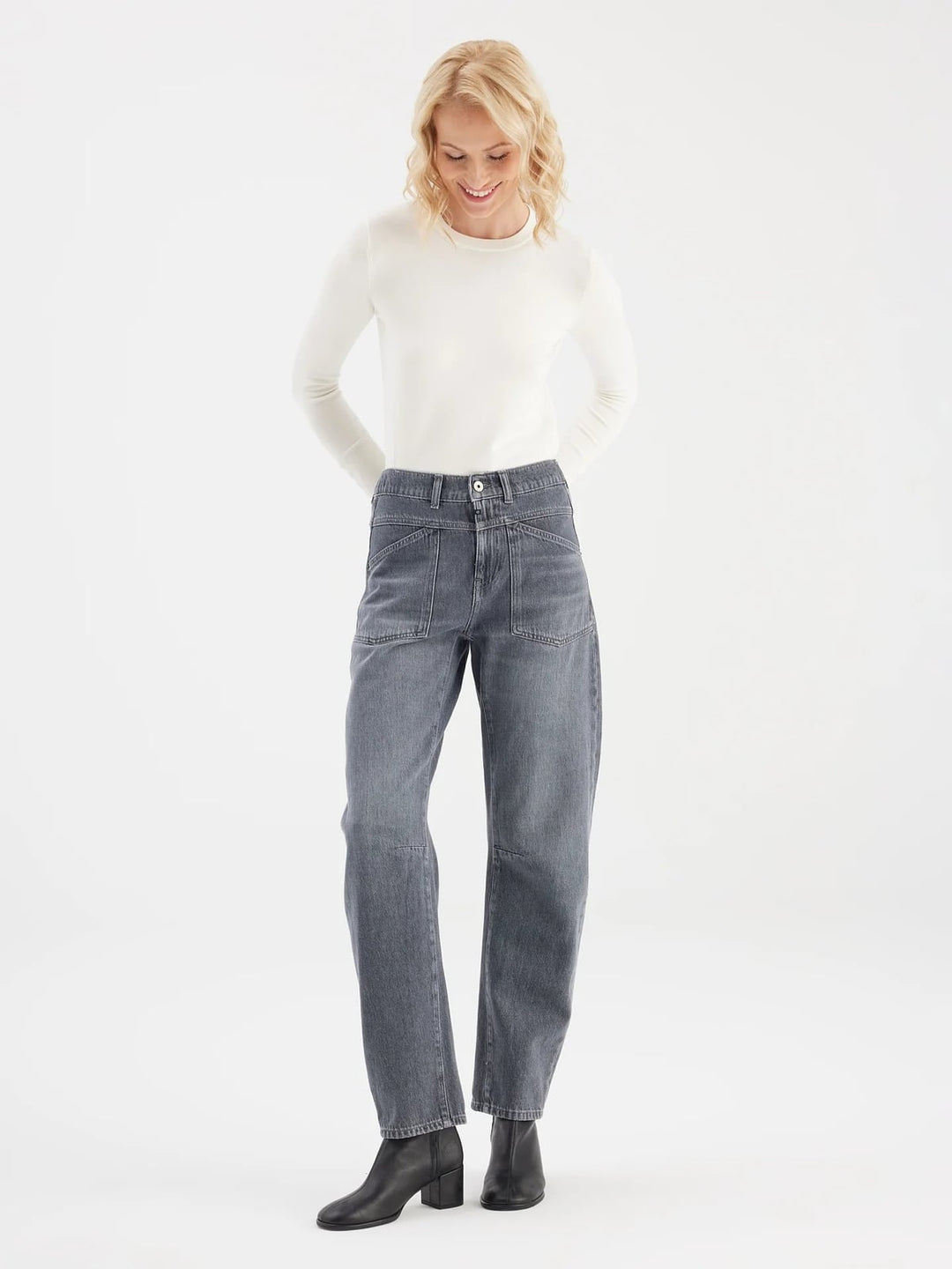 COJ Selena jeans tapered fit dames grey denim