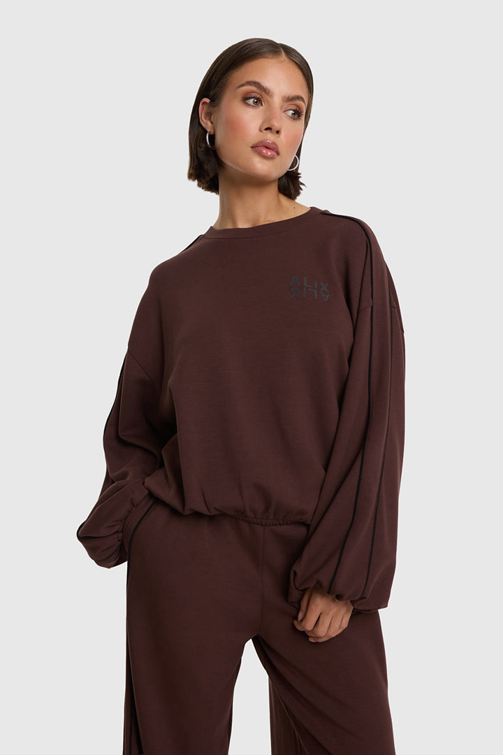Alix the label sweater bruin – dames
