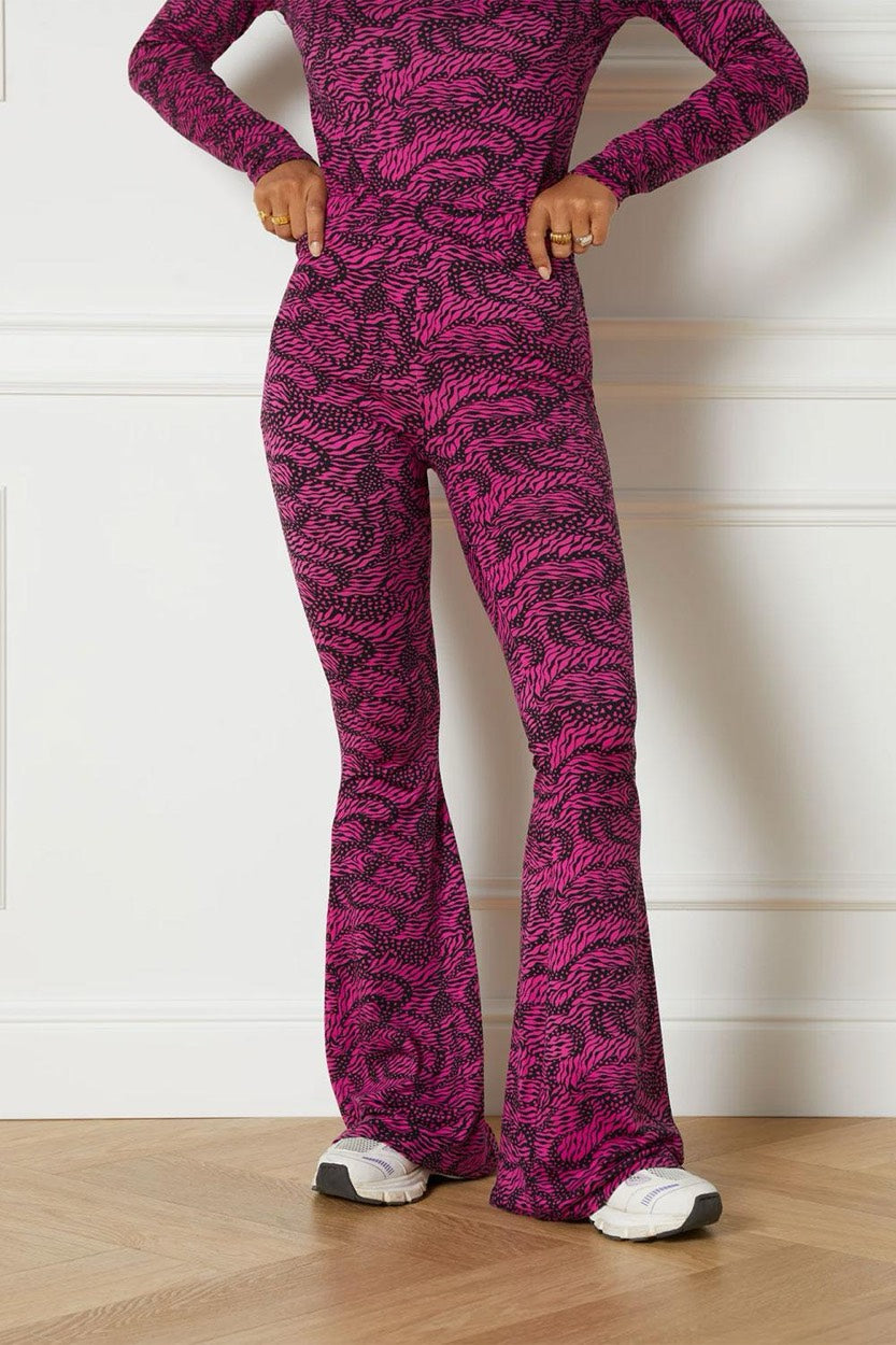 Refined department lange broek dames paars dessin