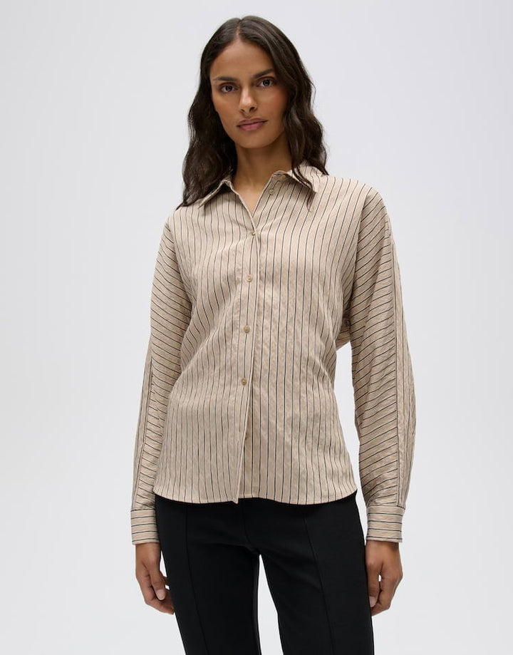 Opus Foha 10620614478460 blouse l/m dames bruin dessin