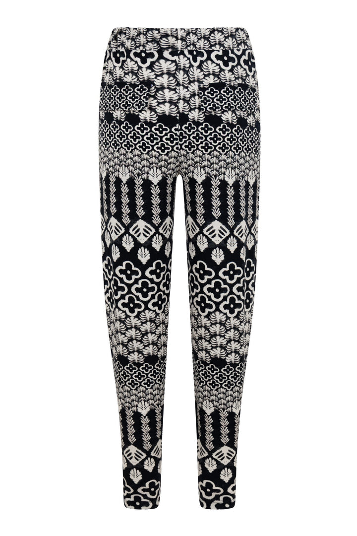 Elvira Casuals e2 25-063 lange broek dames zwart dessin