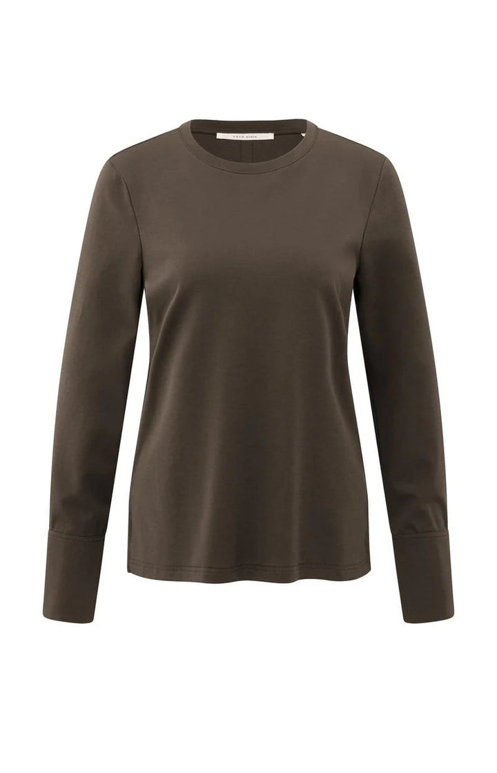YAYA Women 01-709321-609 t-shirt l/m bruin