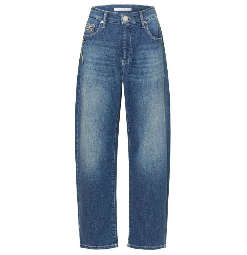 MAC women 3110 Danny glitter jeans low croth-baggy fit blue denim