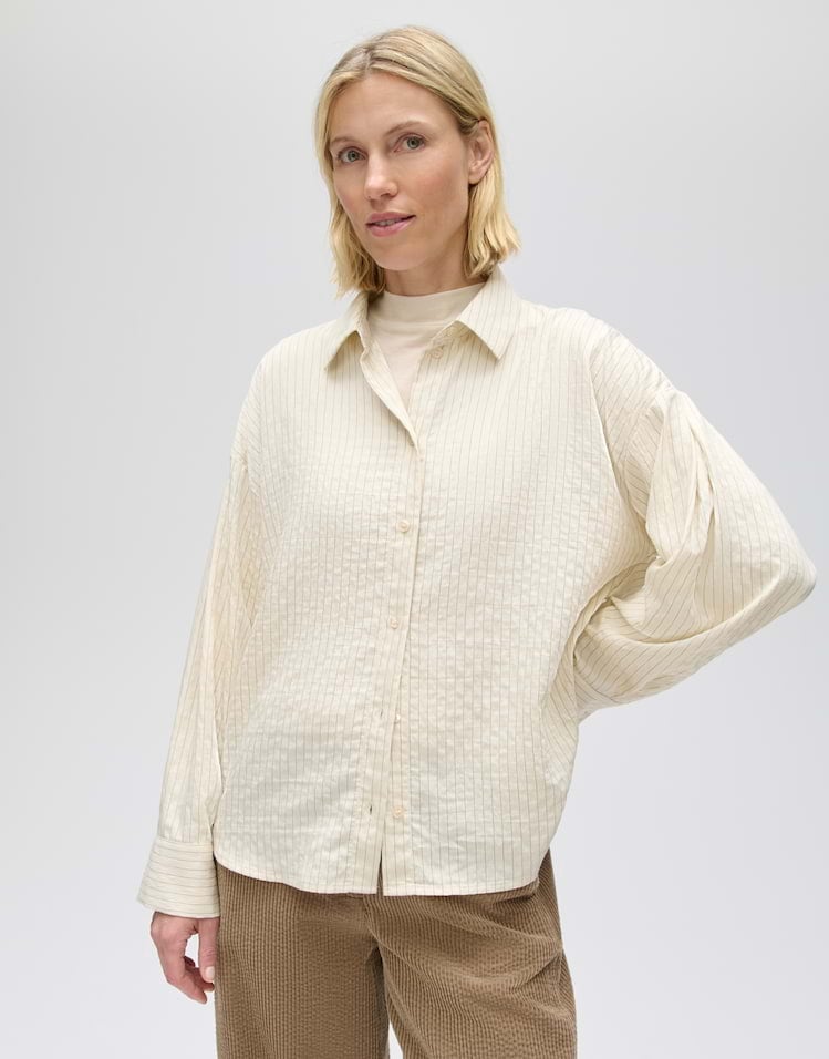 Opus Flui 10636314589475 blouse l/m dames ecru dessin