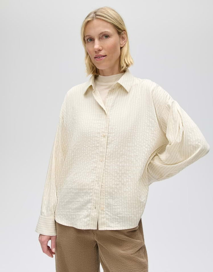 Opus Flui 10636314589475 blouse l/m dames ecru dessin