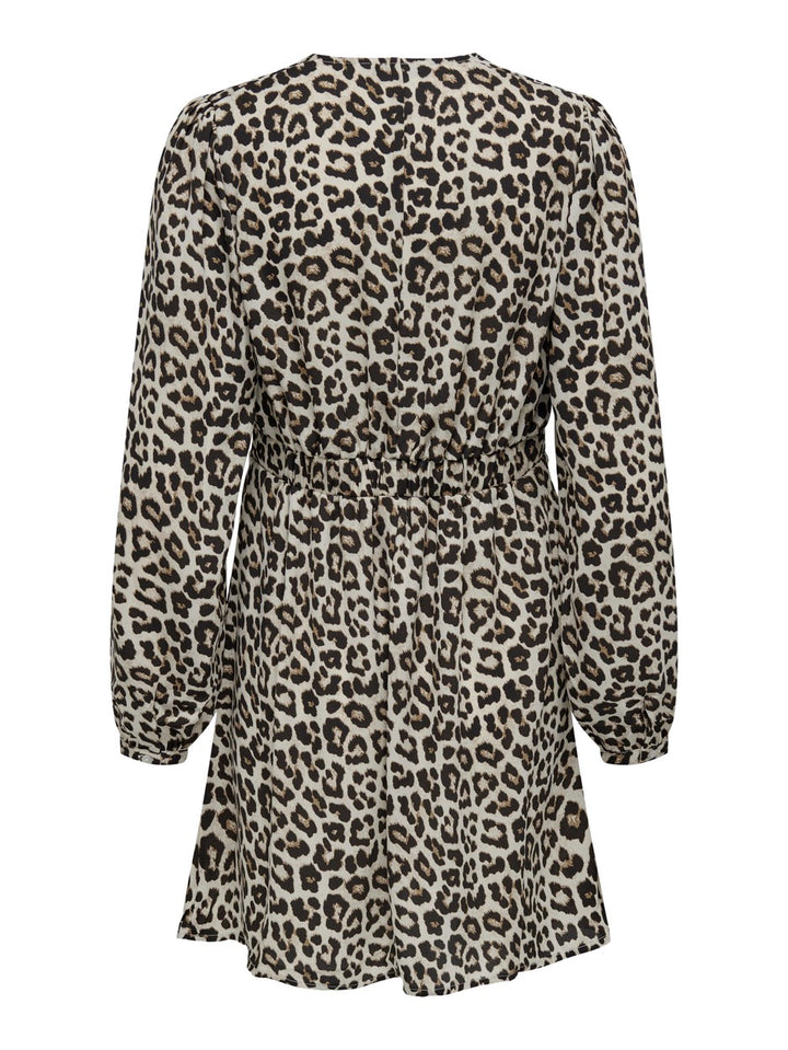 Only 15284372 Alma jurk kort dames zand dessin