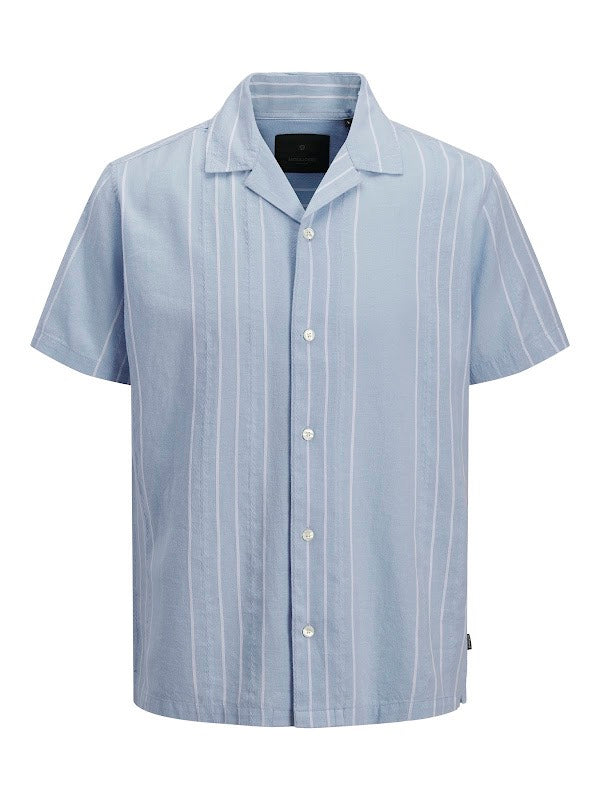 Jack & Jones 12295812 overhemd k/m heren blauw dessin