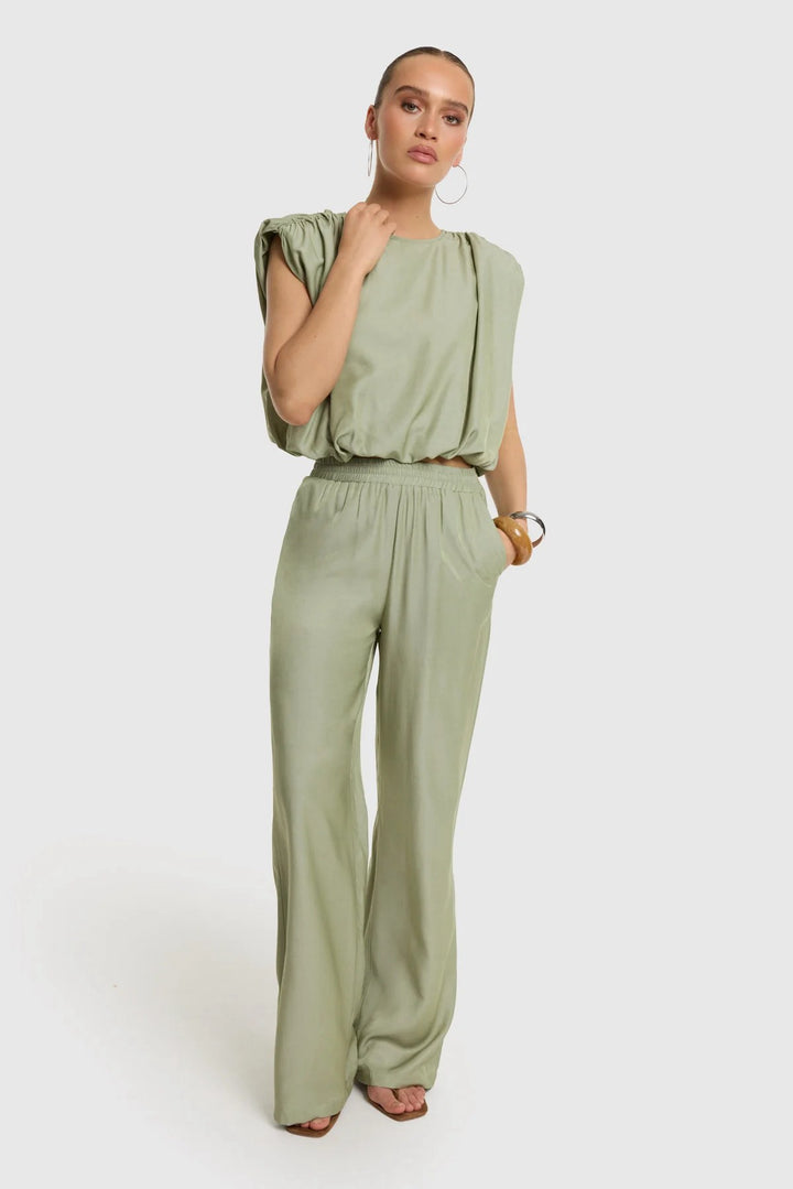 Refined department lange broek dames oud groen