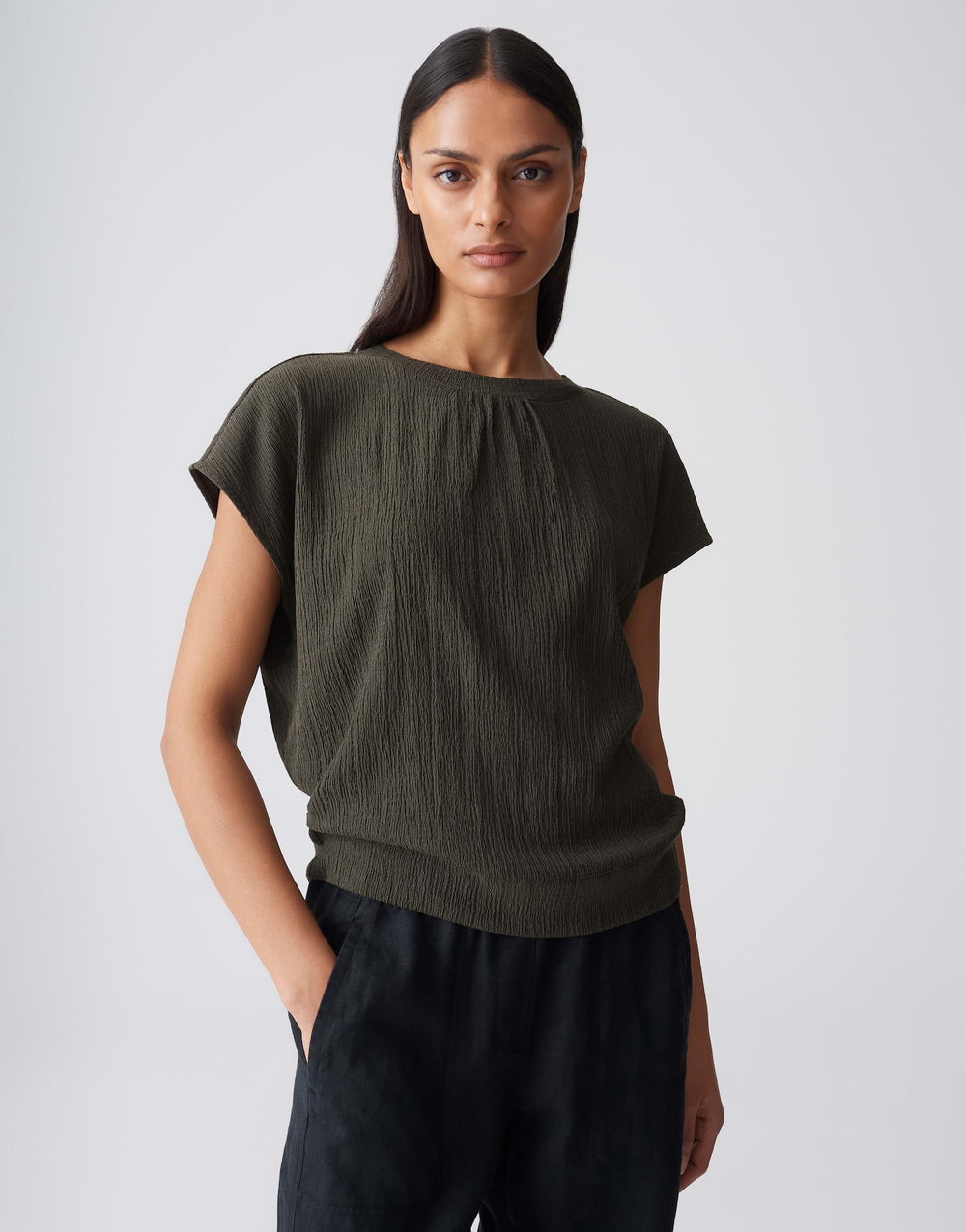 Opus Salti T-shirt olijf – dames