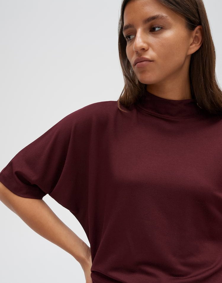 Opus Sinse 10618114467460 t-shirt k/m dames wijnrood