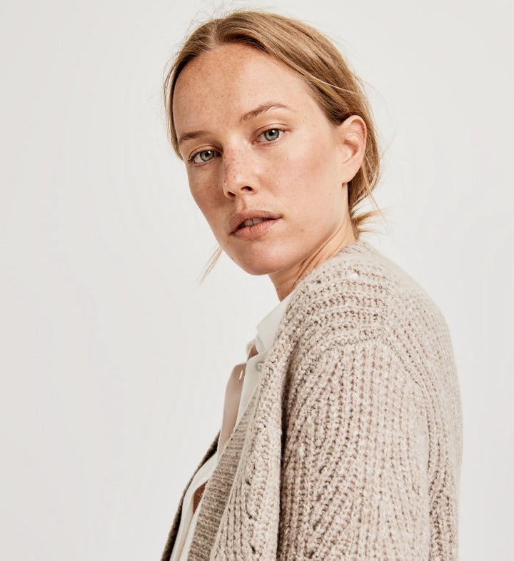 YAYA Women vest gebreid zand – dames