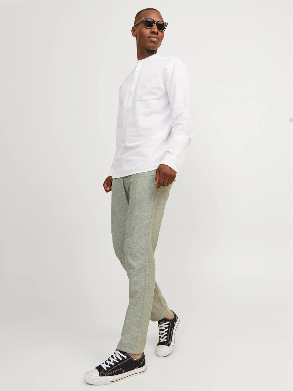 Jpstace Jjsummer Linen Blend Pant S - Olijf