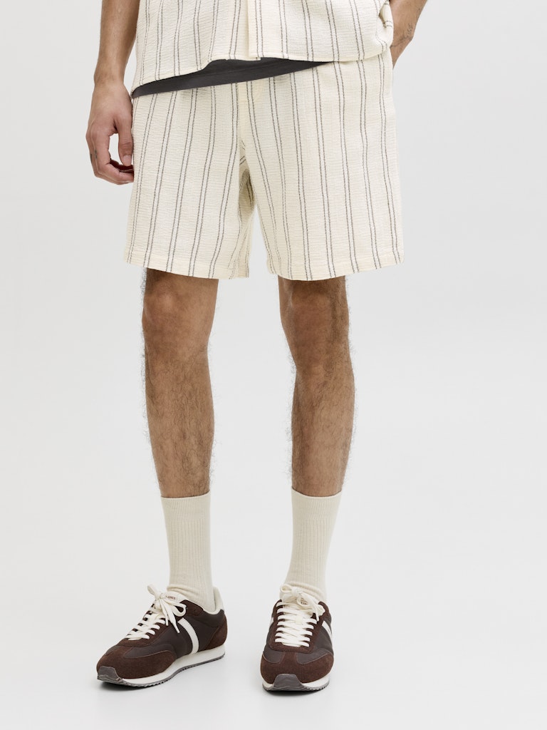 Jpstjaiden Coba Stripe Jog Shorts Reg Sn - Ecru Dessin