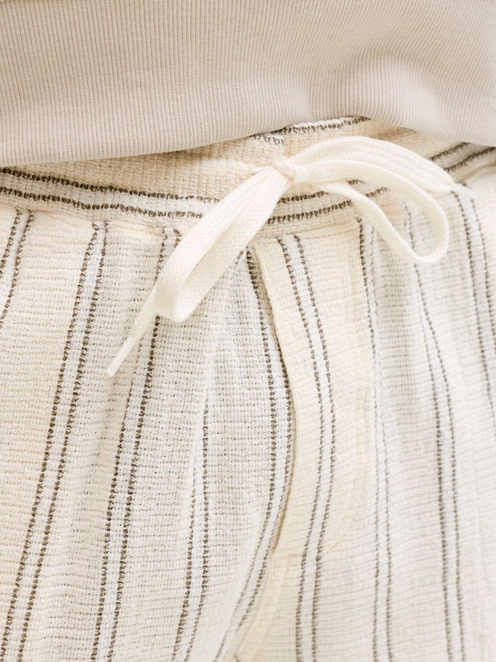 Jpstjaiden Coba Stripe Jog Shorts Reg Sn - Ecru Dessin