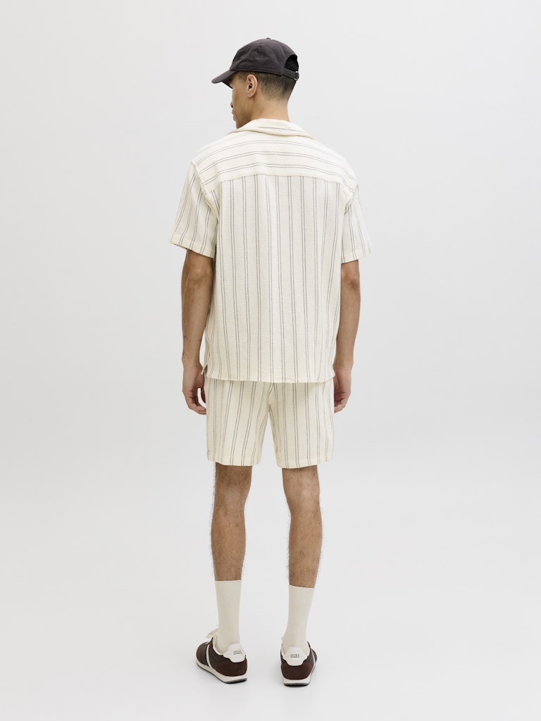 Jpstjaiden Coba Stripe Jog Shorts Reg Sn - Ecru Dessin