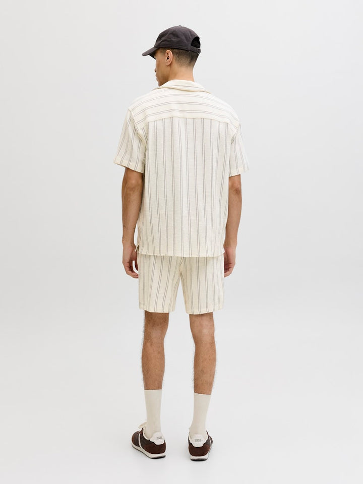 Jpstjaiden Coba Stripe Jog Shorts Reg Sn - Ecru Dessin