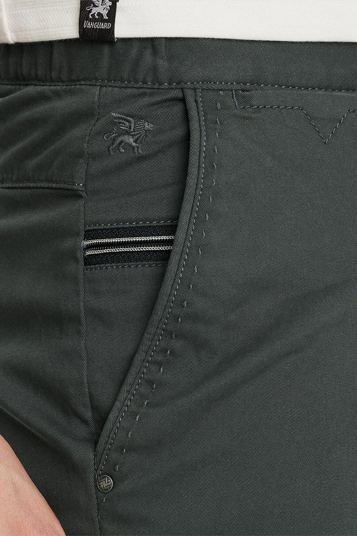 V65 Shorts Fine Twill Stretch - Donkergroen