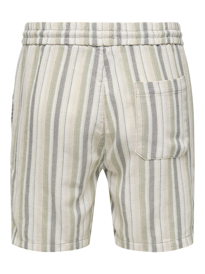 Onstrev Life Reg Struc Stripe Short - Groen Dessin