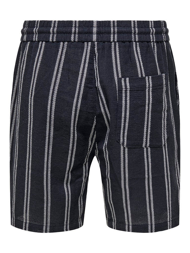 Onstrev Life Reg Struc Stripe Short - Blauw Dessin