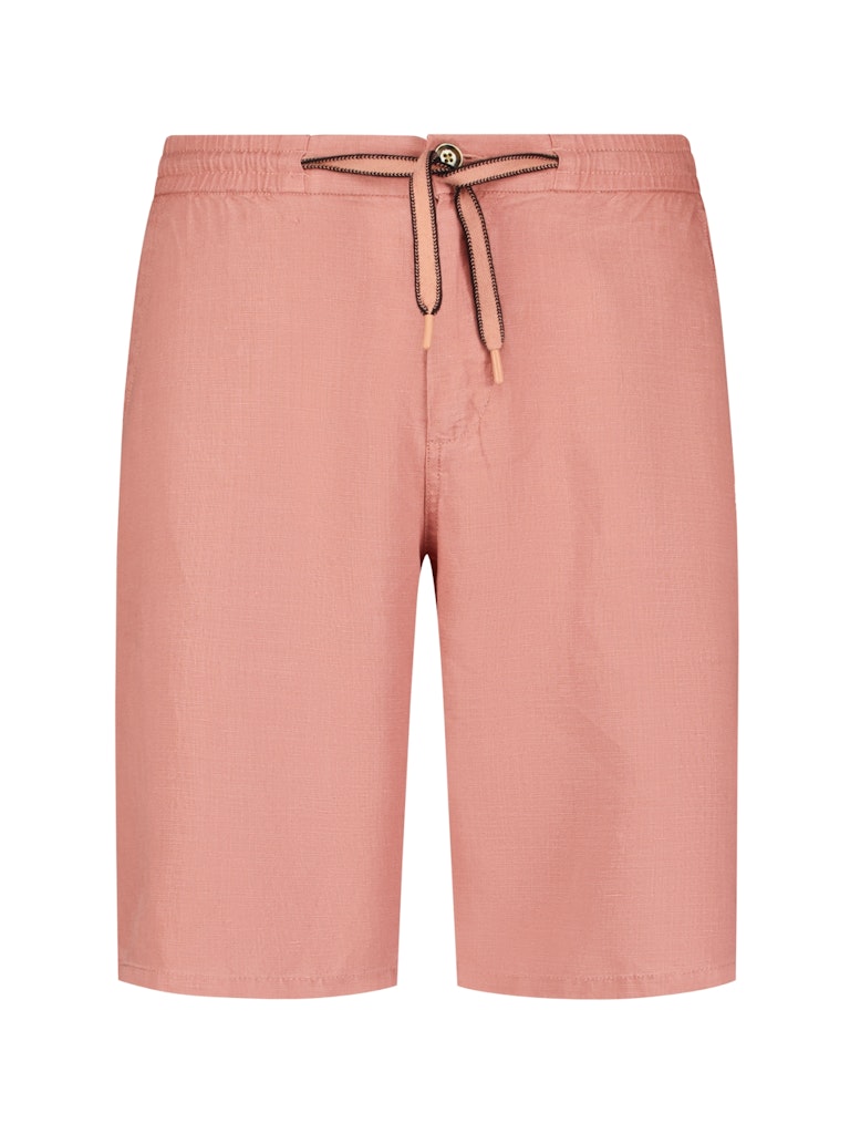Short Chino With Linen, Garment Dyed - Oud Roze