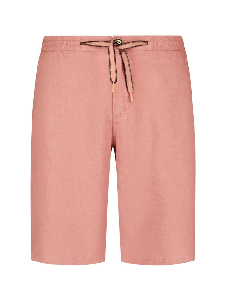 Short Chino With Linen, Garment Dyed - Oud Roze