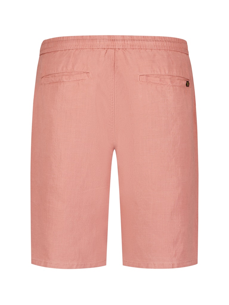 Short Chino With Linen, Garment Dyed - Oud Roze