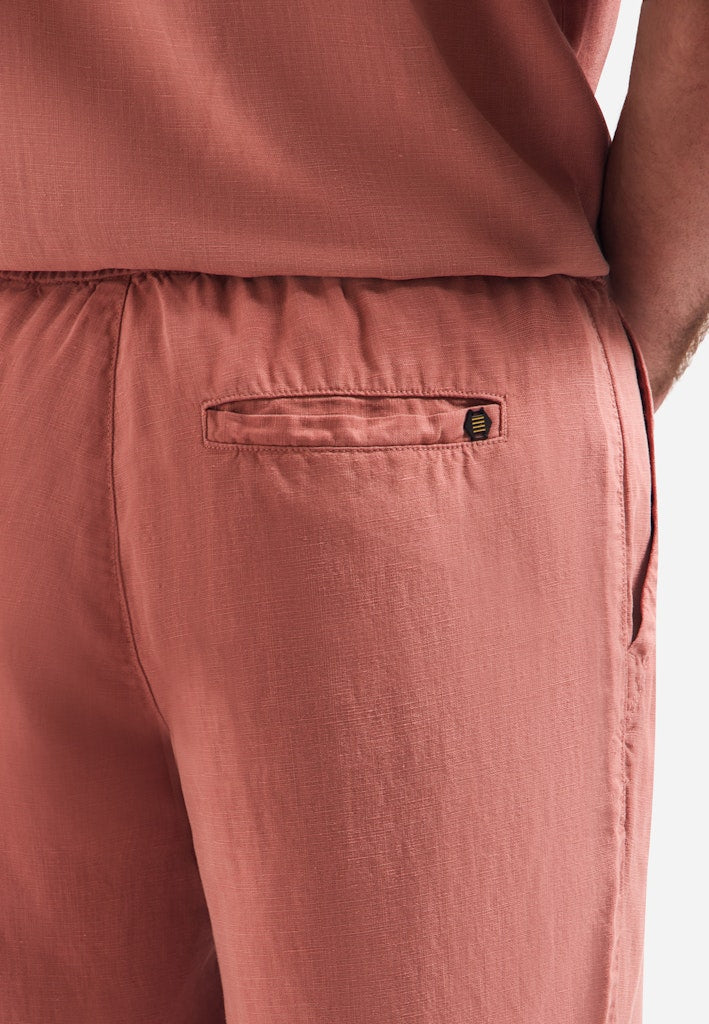 Short Chino With Linen, Garment Dyed - Oud Roze