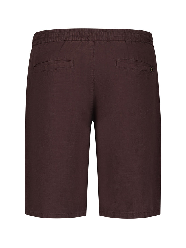 Short Chino With Linen, Garment Dyed - Bruin