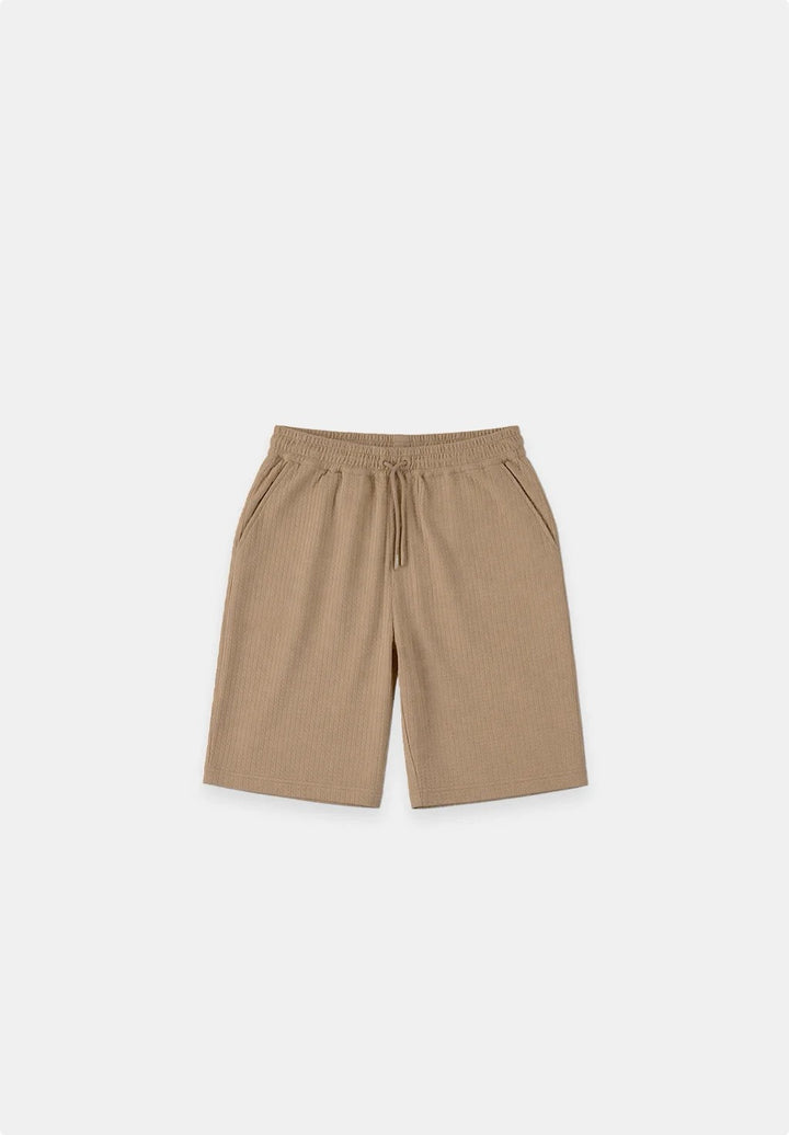 Korte Broek Met Waffel Structuur - Bruin