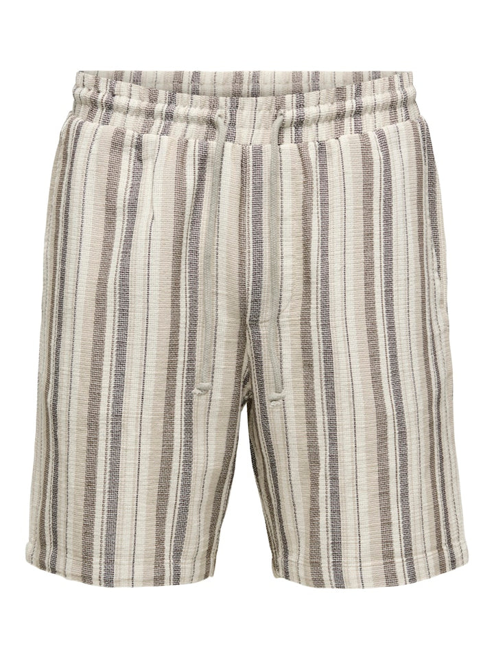 Onstrev Life Reg Struc Stripe Short - Bruin Dessin