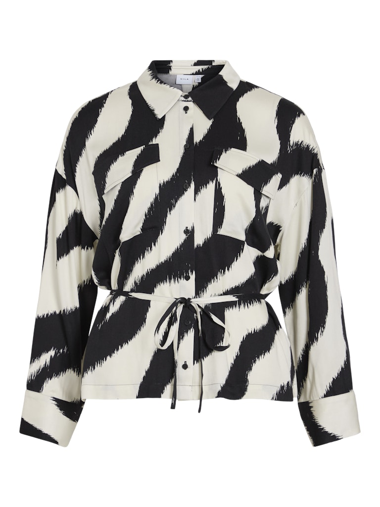 Vila 14110871 Emmeline blouse l/m dames zwart dessin