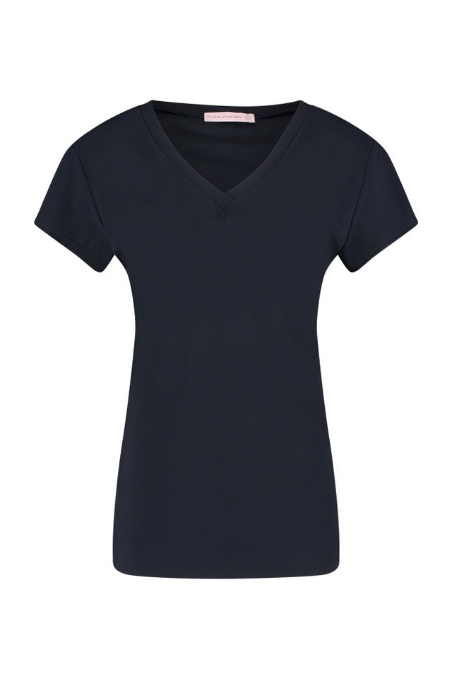 Studio Anneloes Roller shirt navy – dames top l/m