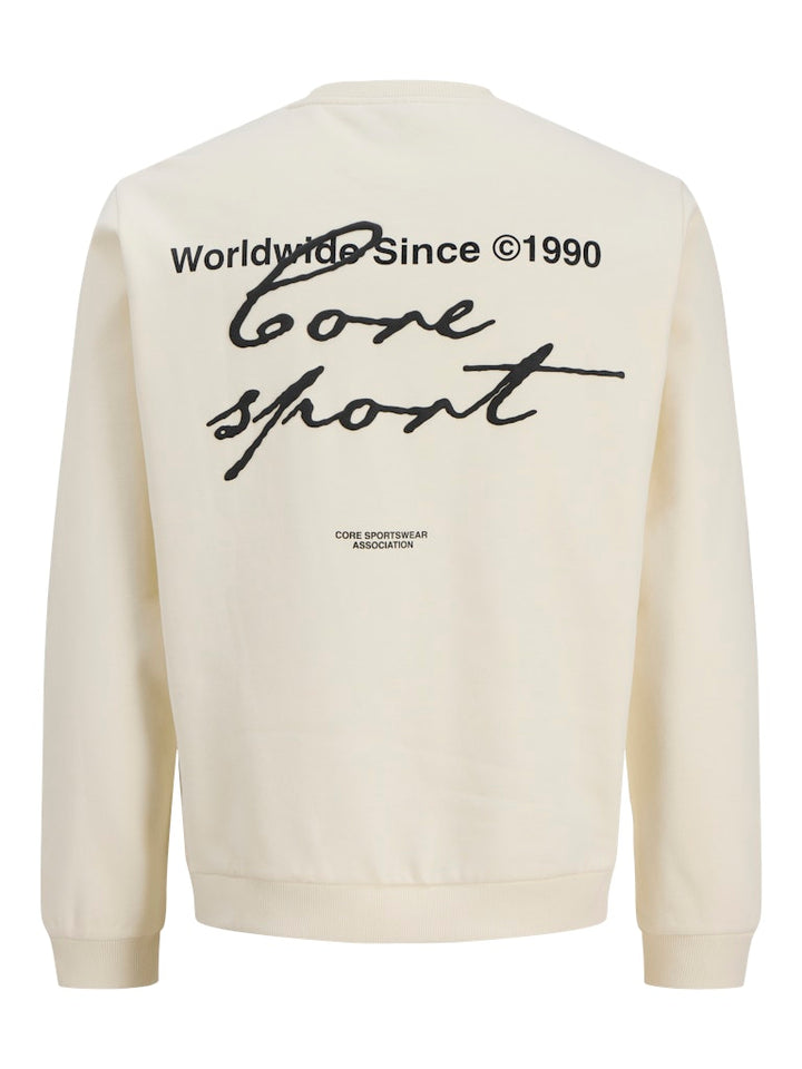 Jcodust Script Sweat Crew Neck - Off-white