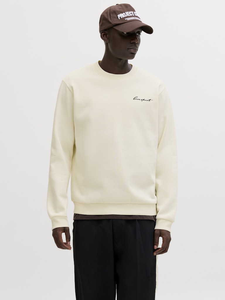 Jcodust Script Sweat Crew Neck - Off-white