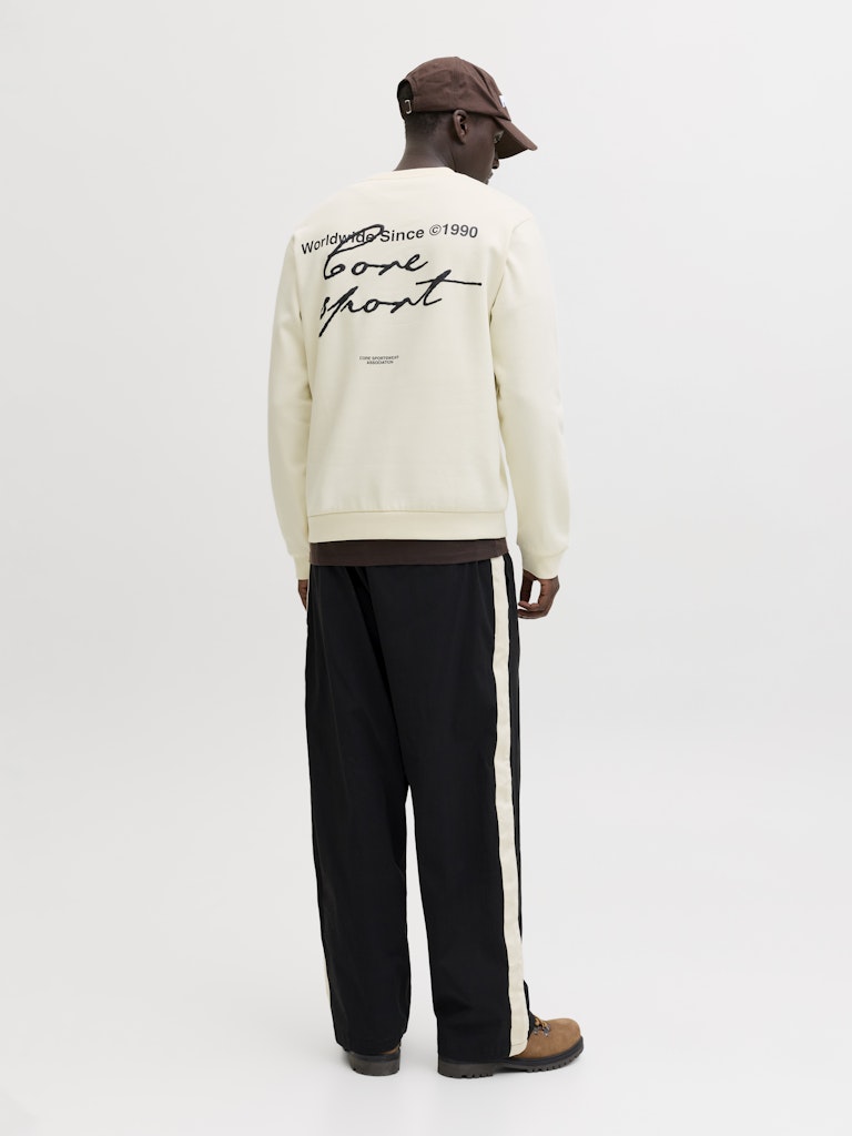 Jcodust Script Sweat Crew Neck - Off-white