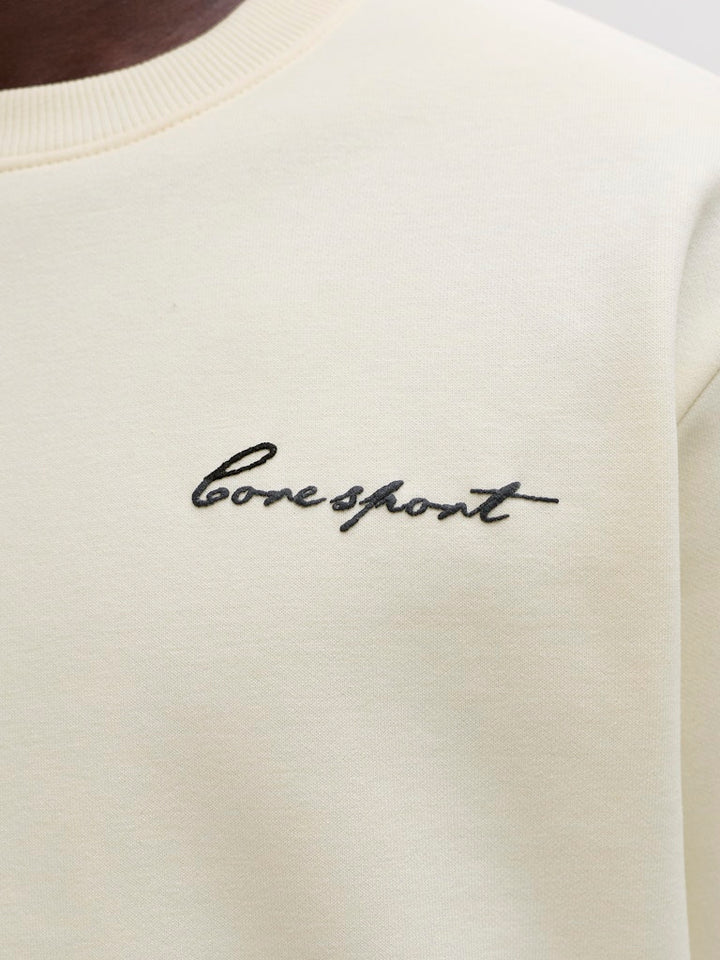 Jcodust Script Sweat Crew Neck - Off-white