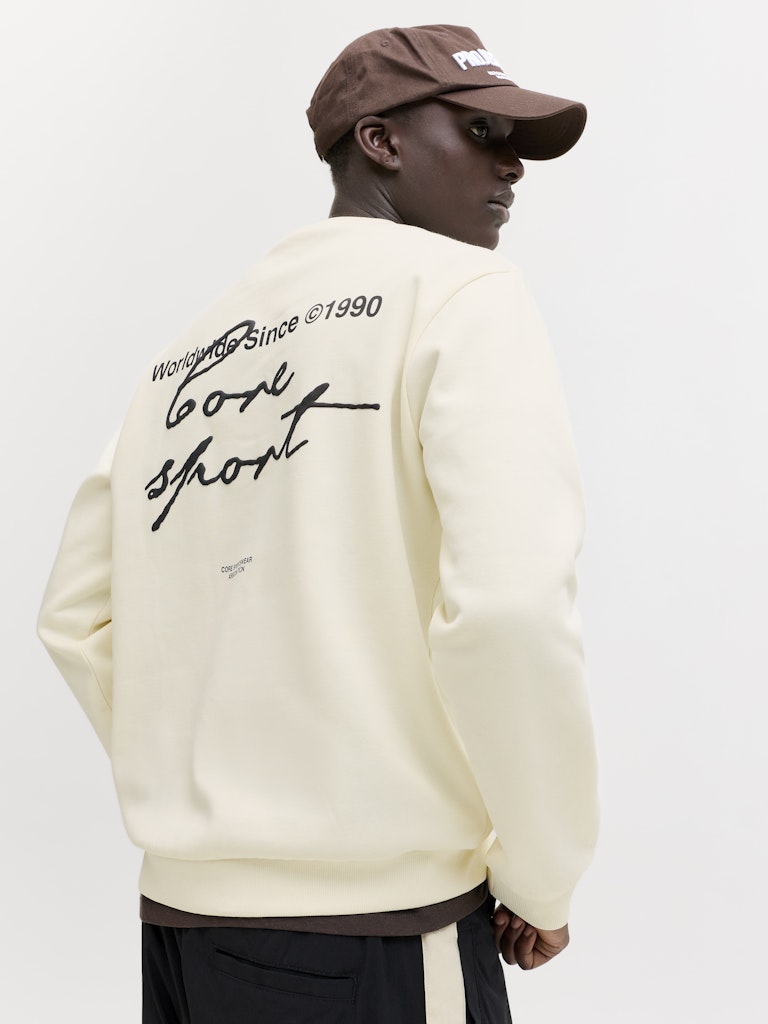 Jcodust Script Sweat Crew Neck - Off-white