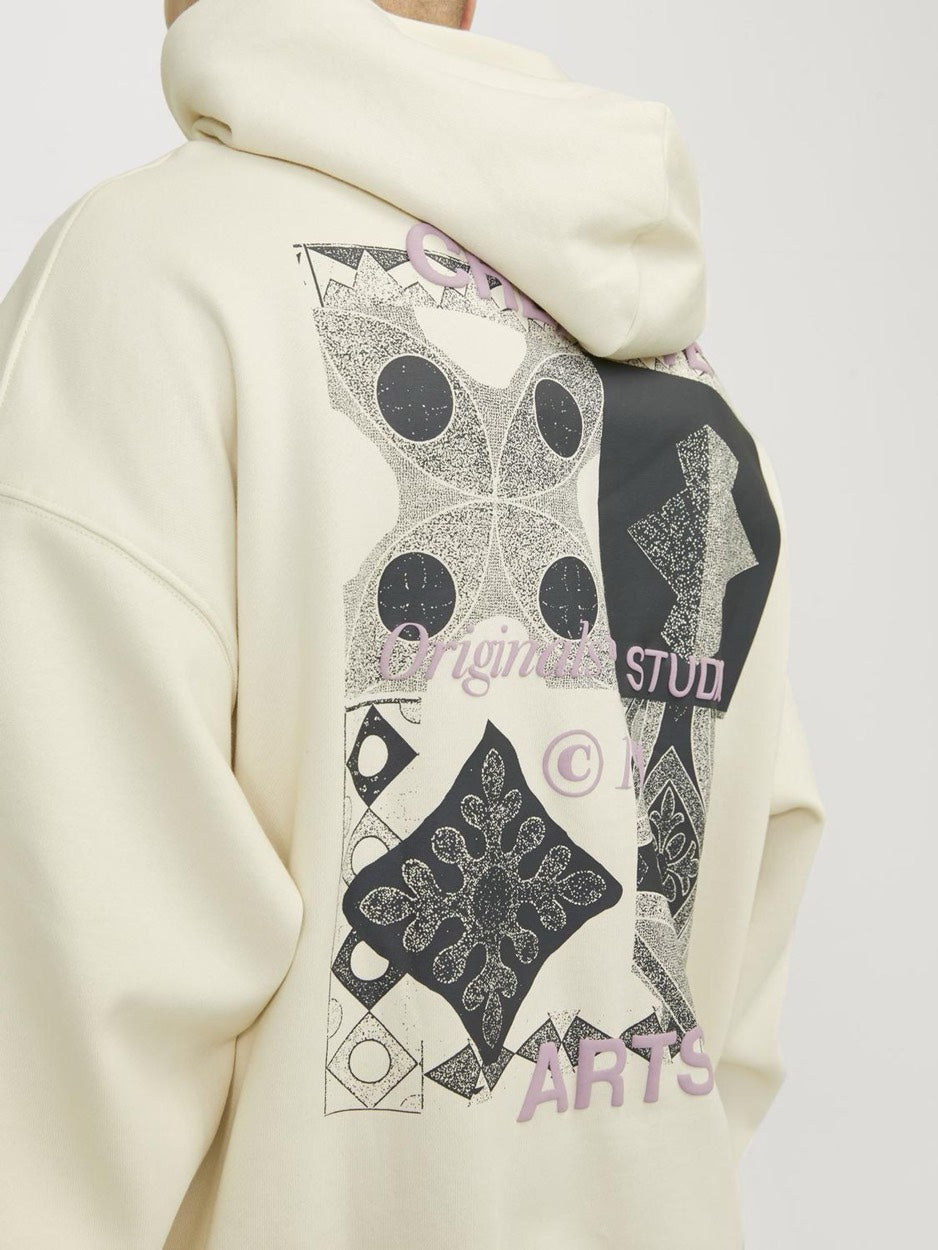 Jornoho Back Graphic Sweat Hood - Off-white